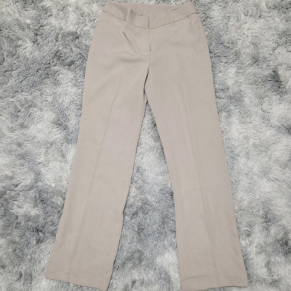 NINE WEST Classic Beige Belted Blazer & Straight Leg Pants Suit, Size 2 - Picture 4 of 5